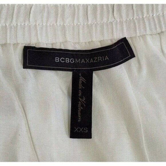 BCBGMaxAzria Dress XXS White Gauzy Resort Beach Beckie Off Shoulder - Picture 8 of 11